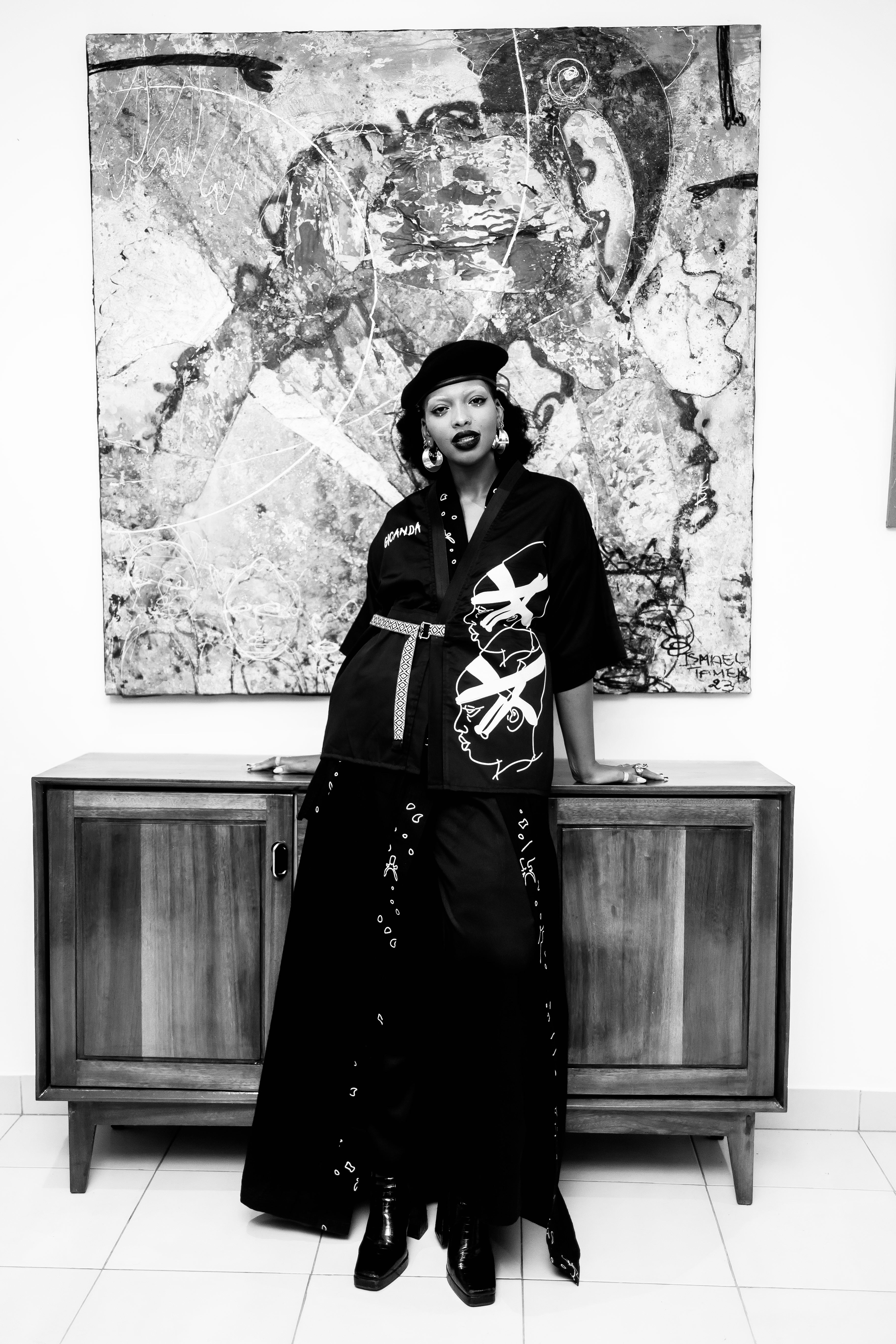 GICANDA black kimono shirt