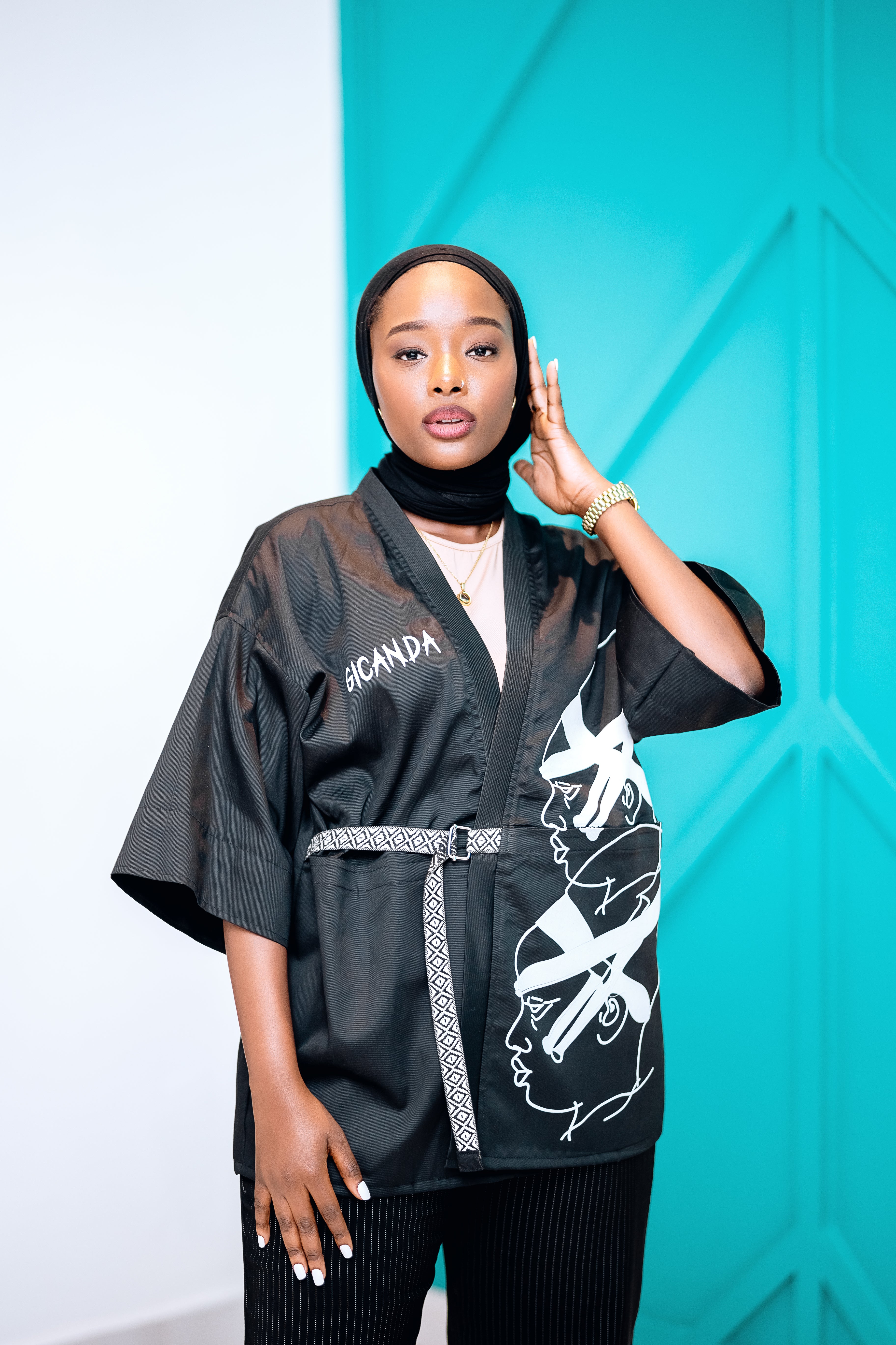 GICANDA black kimono shirt