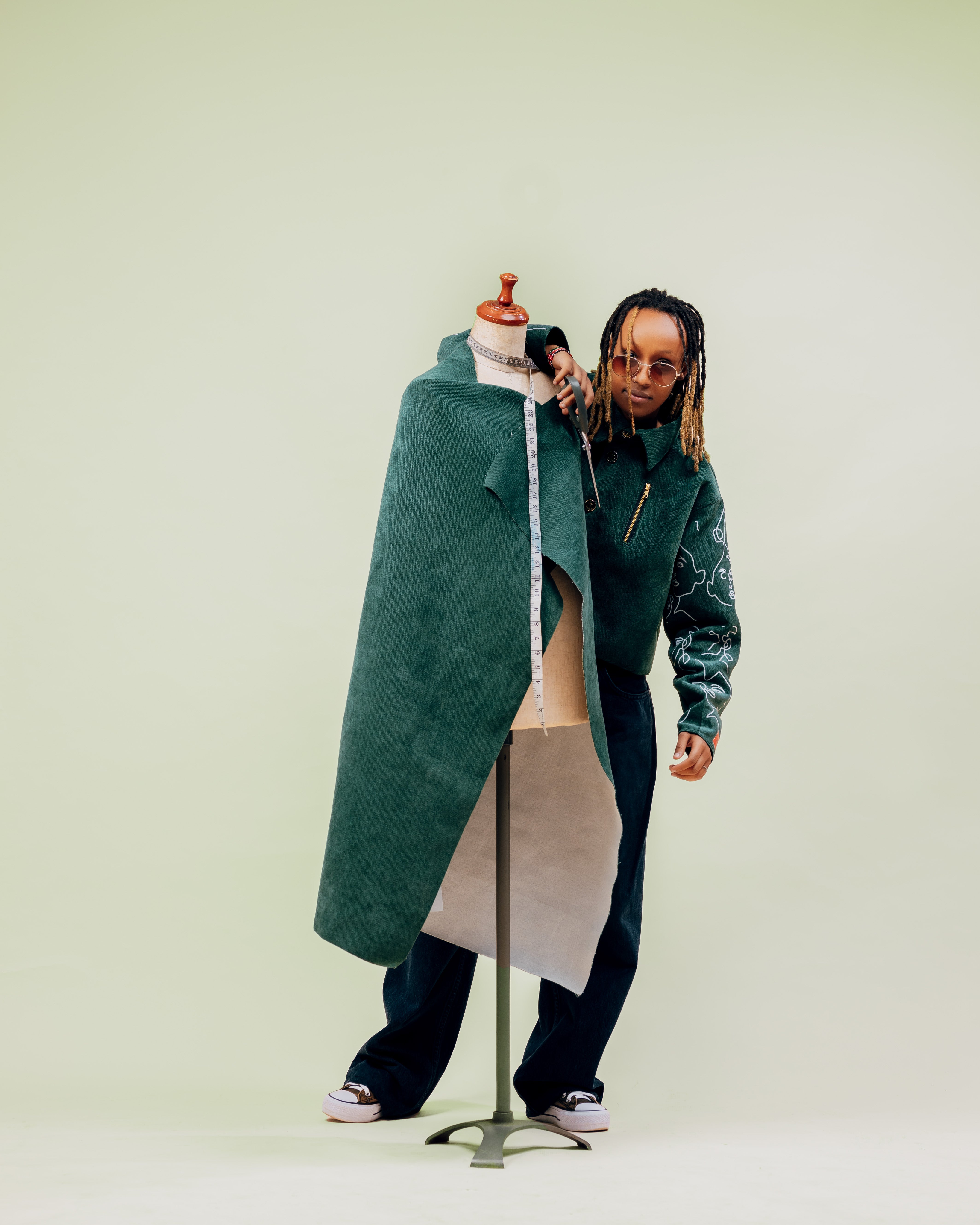 BENSHI GREEN CROPPED Jacket