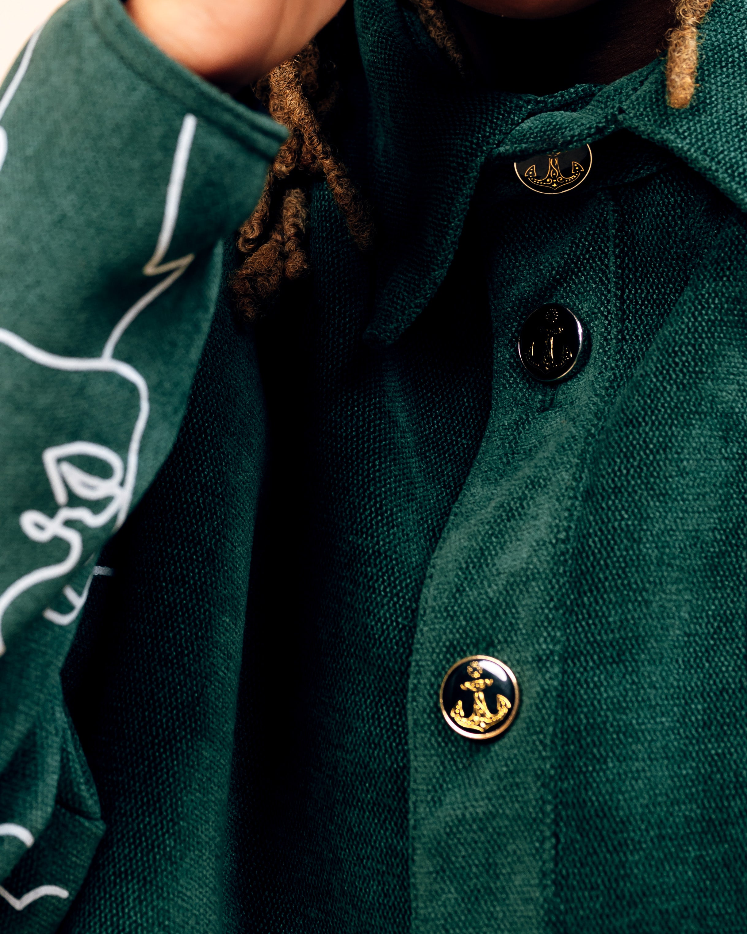 BENSHI GREEN CROPPED Jacket